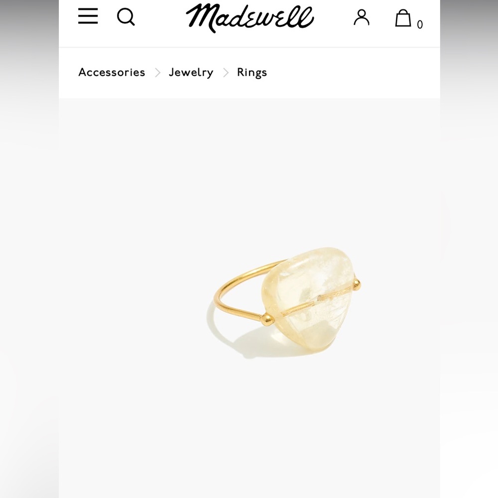 Madewell Stone Collection Citrine Ring- Size 6